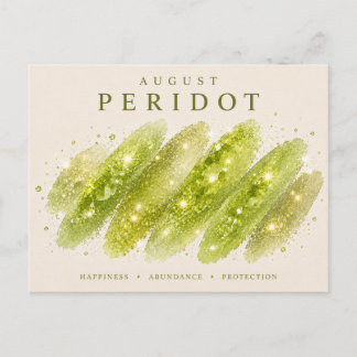 August Peridot Geboortesteen Design Briefkaart