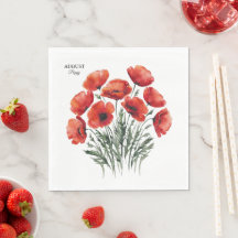 August Poppy Bloom - Gepersonaliseerd verjaardagsc