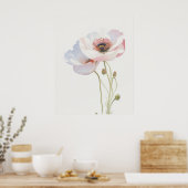 August Poppy Geboorte Bloem Poster (Keuken)