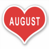 AUGUST Red Love Heart Vinyl Sticker (Voorkant)