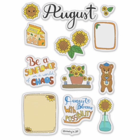 August sticker sheet - Late summer Glow (Devant)