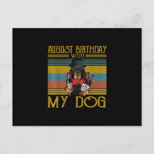 August Verjaardag Met Mijn Gordon Setter Hond 2020 Uitnodiging Briefkaart