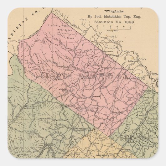 Augusta County, Virginia 2 Vierkante Sticker (Voorkant)