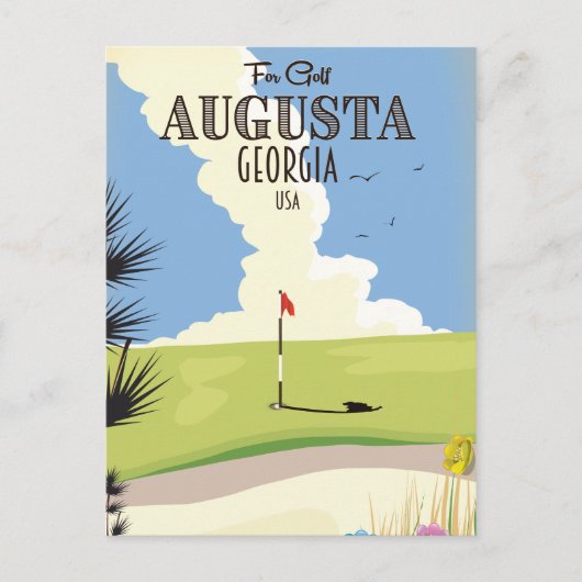 Augusta Georgia Golf Poster Briefkaart (Voorkant)
