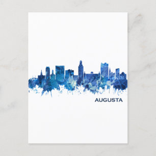 Augusta Georgia Skyline Blue Uitnodiging Briefkaart