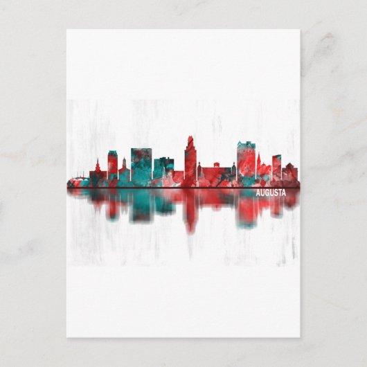 Augusta Georgia Skyline Uitnodiging Briefkaart (Voorkant)