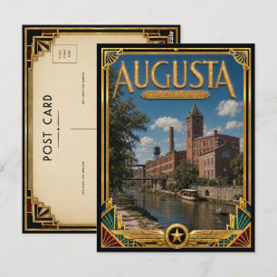 Augusta Georgia Vintage Art Deco Gouden Tijdperk Briefkaart