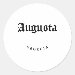 Augusta Georgia Zwart Lettertype Ronde Sticker