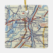Augusta Maine  Map Keramisch Ornament (Voorkant)
