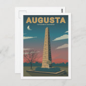 Augusta Monument Beroemde Reisplaats Illustratie Briefkaart (Voorkant / Achterkant)