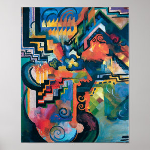 Auguste Macke - Hommage aan Bach Abstracte Moderne Poster