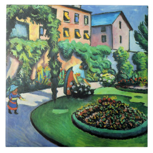Auguste Macke - Tuinbeeld, populaire schilderij, Tegeltje