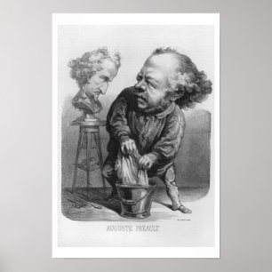 Auguste Preault (1809-1879), karikatuur van Le Bou Poster