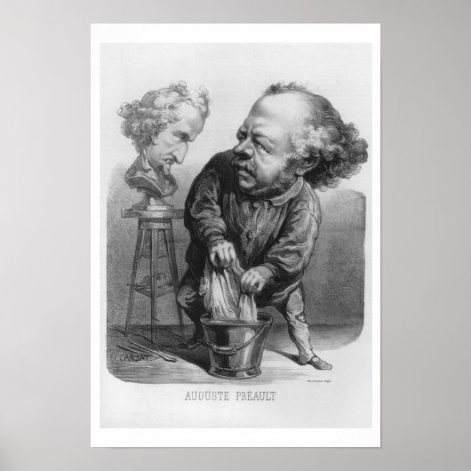 Auguste Preault (1809-1879), karikatuur van Le Bou Poster (Voorkant)