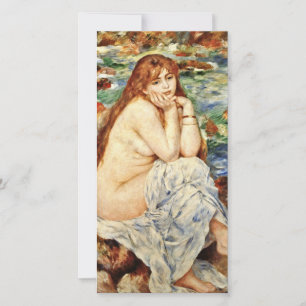 Auguste Renoir- Badende zittend op een zandbank Feestdagenkaart