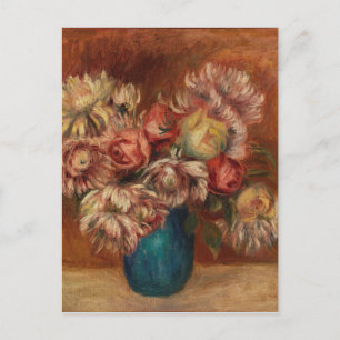  Auguste Renoir Flowers in een Groene Vase Feestdagenkaart