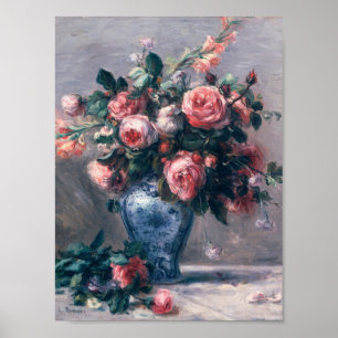 Auguste Renoir - Vase van Rozen Poster