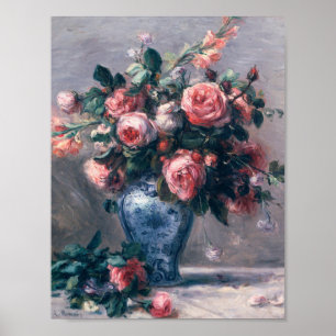 Auguste Renoir - Vase van Rozen Poster