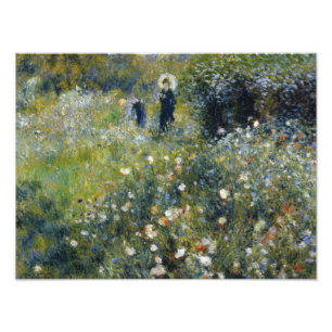 Auguste Renoir - Vrouw met een parasol in een tuin Foto Afdruk