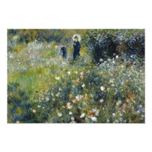 Auguste Renoir - Vrouw met een parasol in een tuin Foto Afdruk