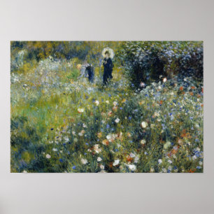 Auguste Renoir - Vrouw met een parasol in een tuin Poster