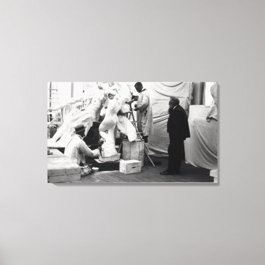 Auguste Rodin in in zijn studio in Parijs Canvas Afdruk (Voorkant)