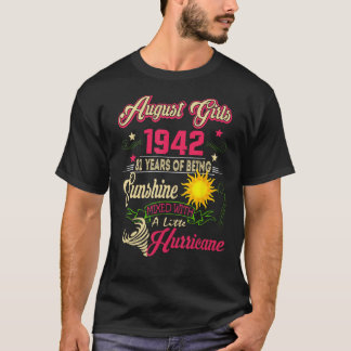 augustus 1942 1942e verjaardag augustus meisjes 19 t-shirt