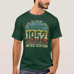 Augustus 1952 70 jaar oud cadeau voor mannen  70 j t-shirt