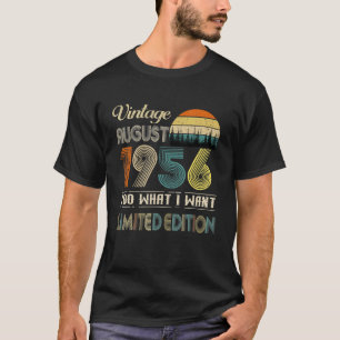 Augustus 1956 66 jaar oude verjaardag t-shirt