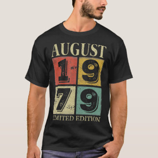 Augustus 1979 42e jaarcadeau voor mannen t-shirt