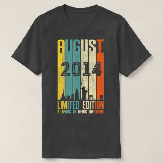 Augustus 2014 T 6-jaargeschenk 2014  T-shirt (Design voorkant)