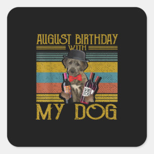 Augustus 2020 met mijn Ierse Wolfhound Dog Vierkante Sticker
