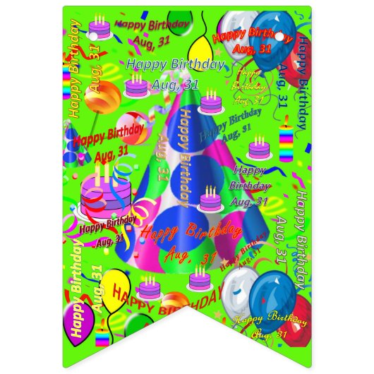 Augustus, 31 Birthday Bunting Banner (Tweede vlag)