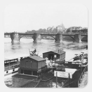 Augustus Bridge, Dresden, c.1910 Vierkante Sticker