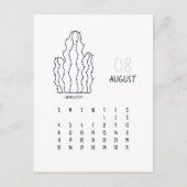 Augustus  Cactus 2024 Kalender Kaart (Voorkant)