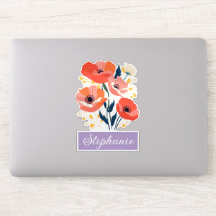 Augustus Geboorte Bloem Aangepaste Naam Sticker
