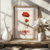 Augustus Geboorte Bloem Poppy Verjaardag Poster
