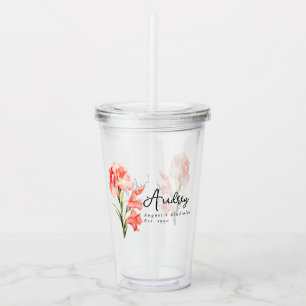 Augustus Geboorte Maand Bloem Gladiolus gepersonal Acryl Drinkbeker