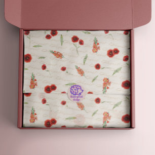 Augustus Geboorte Maand Bloemen Poppy Gladiolus Tissuepapier