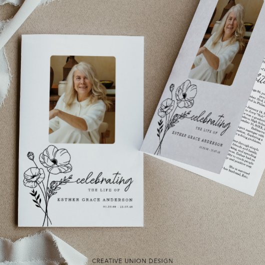 Augustus Geboortemaand Bloemenbegrafenisprogramma Flyer