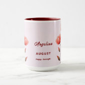 Augustus Geboortemaand Flower Custom Coffee Mok (Midden)