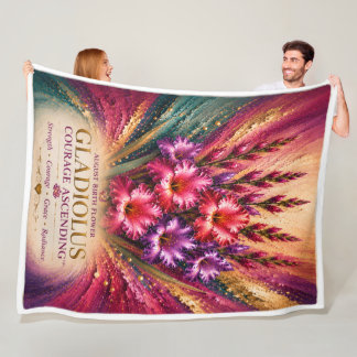 Augustus Gladiolus Geboortebloem Bloemrijk Bewustz Fleece Deken