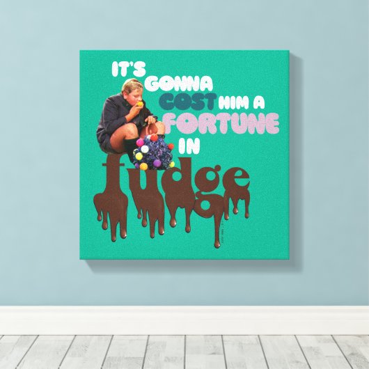 Augustus Gloop - Een fortuin in Fudge Canvas Afdruk (Insitu (Houten vloer))
