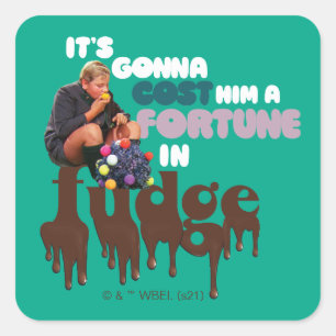 Augustus Gloop - Een fortuin in Fudge Vierkante Sticker