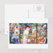 Augustus Macke - Grote dierentuin Garden Triptycho Briefkaart (Voorkant / Achterkant)