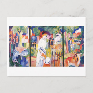 Augustus Macke - Grote dierentuin Garden Triptycho Briefkaart