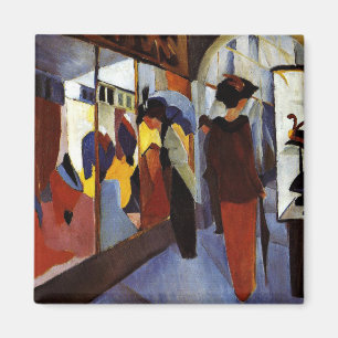 Augustus Macke kleurrijk schilderij, Mode Shop Magneet