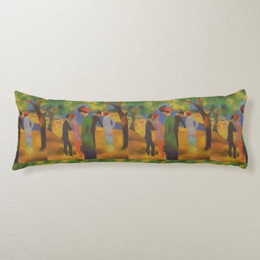  augustus Macke Lady in een groen jasje Lichaamskussen (Voorkant)