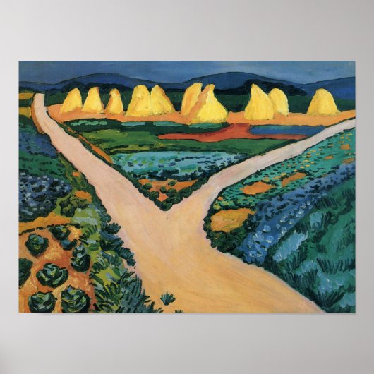 Augustus Macke-schilderij, groentevelden Poster (Voorkant)