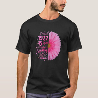 Augustus Meisje 1977 45 jaar oud 45e verjaardag T-shirt